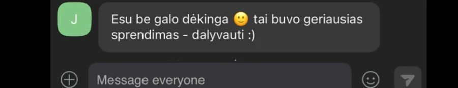 Dalyvės komentaras