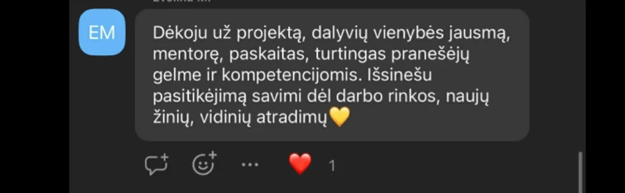Dalyvės komentaras
