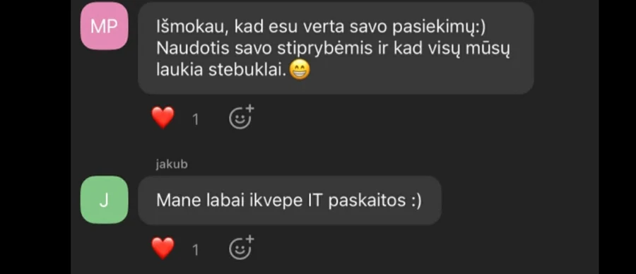 Dalyvės komentaras